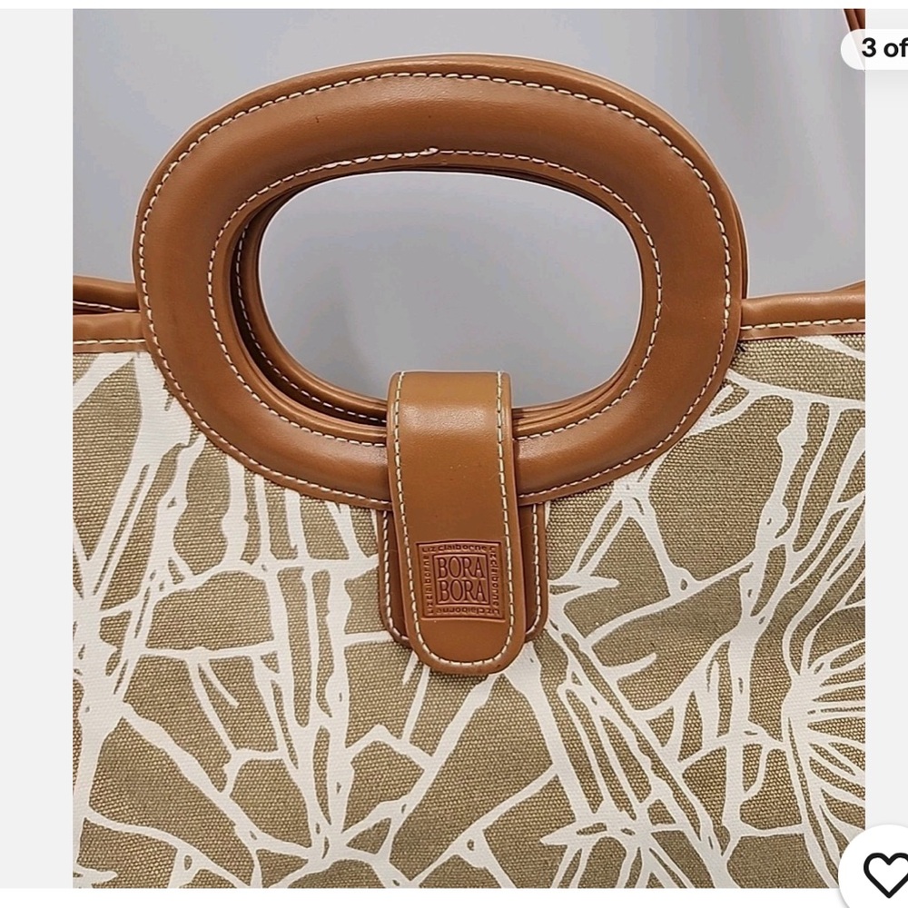 Brand New Never Used Liz Claiborne Tan and Cream Tote Bag - Picture 3 of 8
